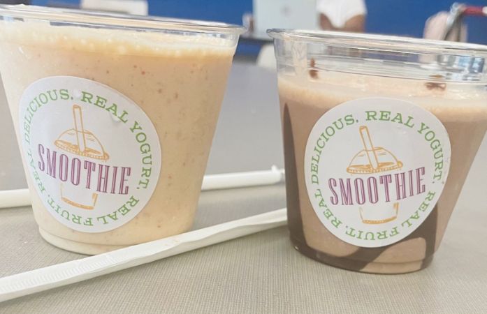  two cups of a smoothie